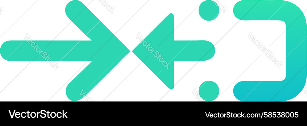 Data Flow Loop Icon with Curved Arrows Vector Image