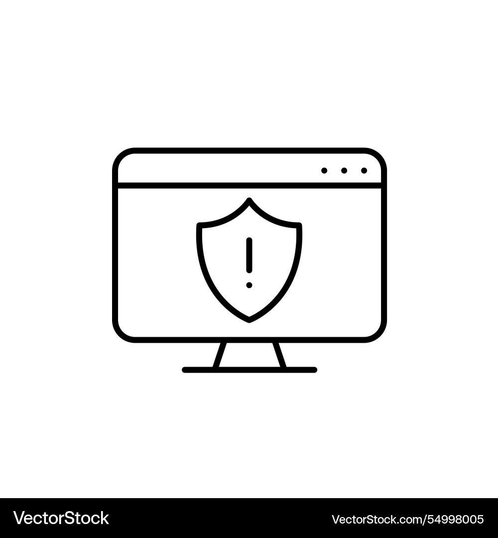 Desktop computer with security alert on screen Desktop computer with security alert on screen vector image