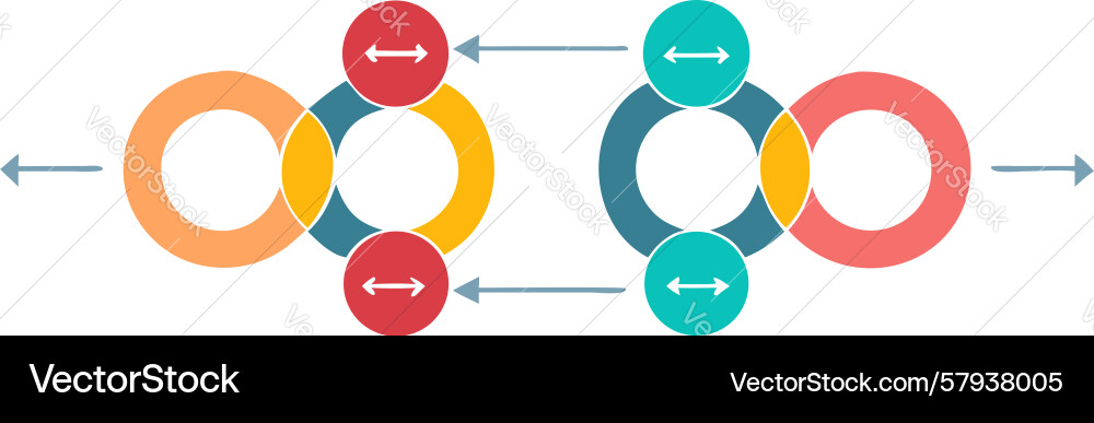 Dynamic Circular Process Flow Vector Image