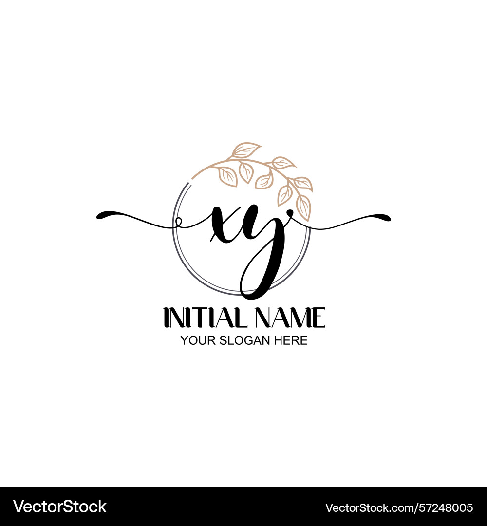 Elegant xy initial logo design with botanical Vector Image