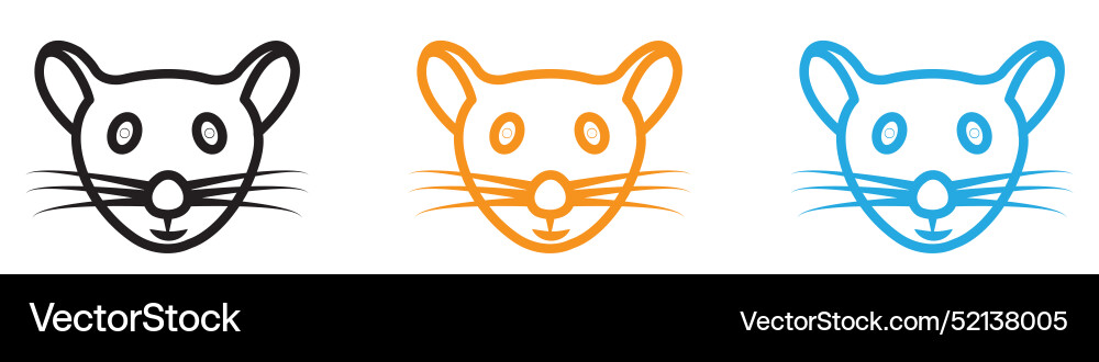 Face of mouse logo set collection for web app ui Face of mouse logo set collection for web app ui vector image