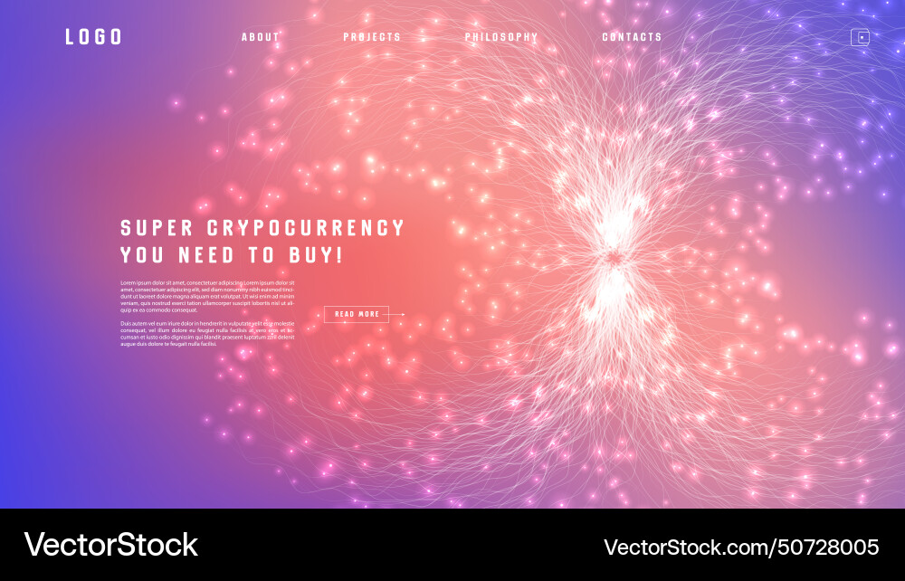 Landing page abstract design with big data Vector Image