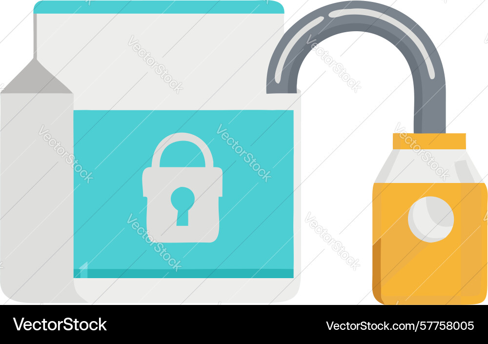 Remove lock access icon deactivate security vector image