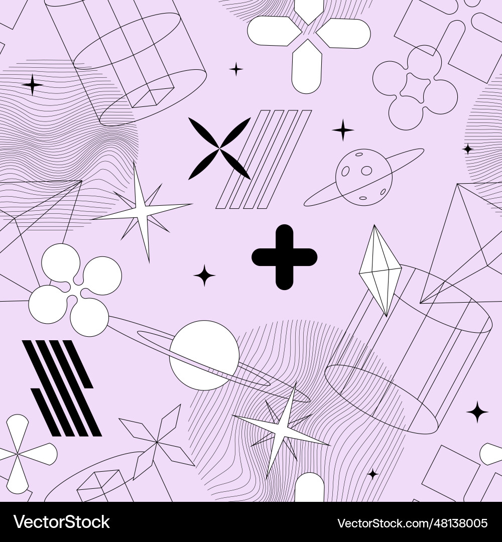 Retrofuturism pattern seamless background vector image