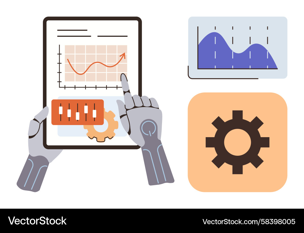 Robotic Data Analysis on Tablet Vector Image