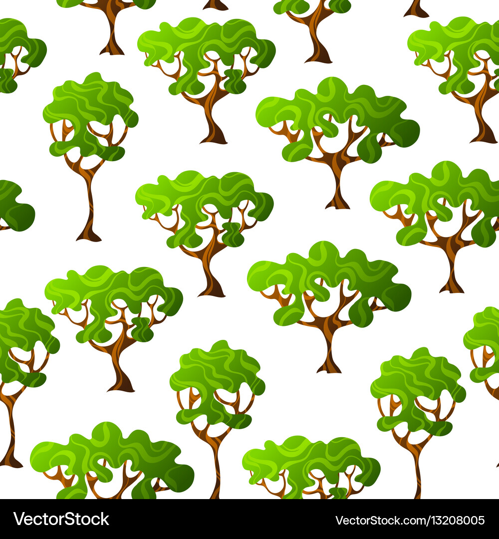 Seamless pattern with abstract stylized trees Vector Image