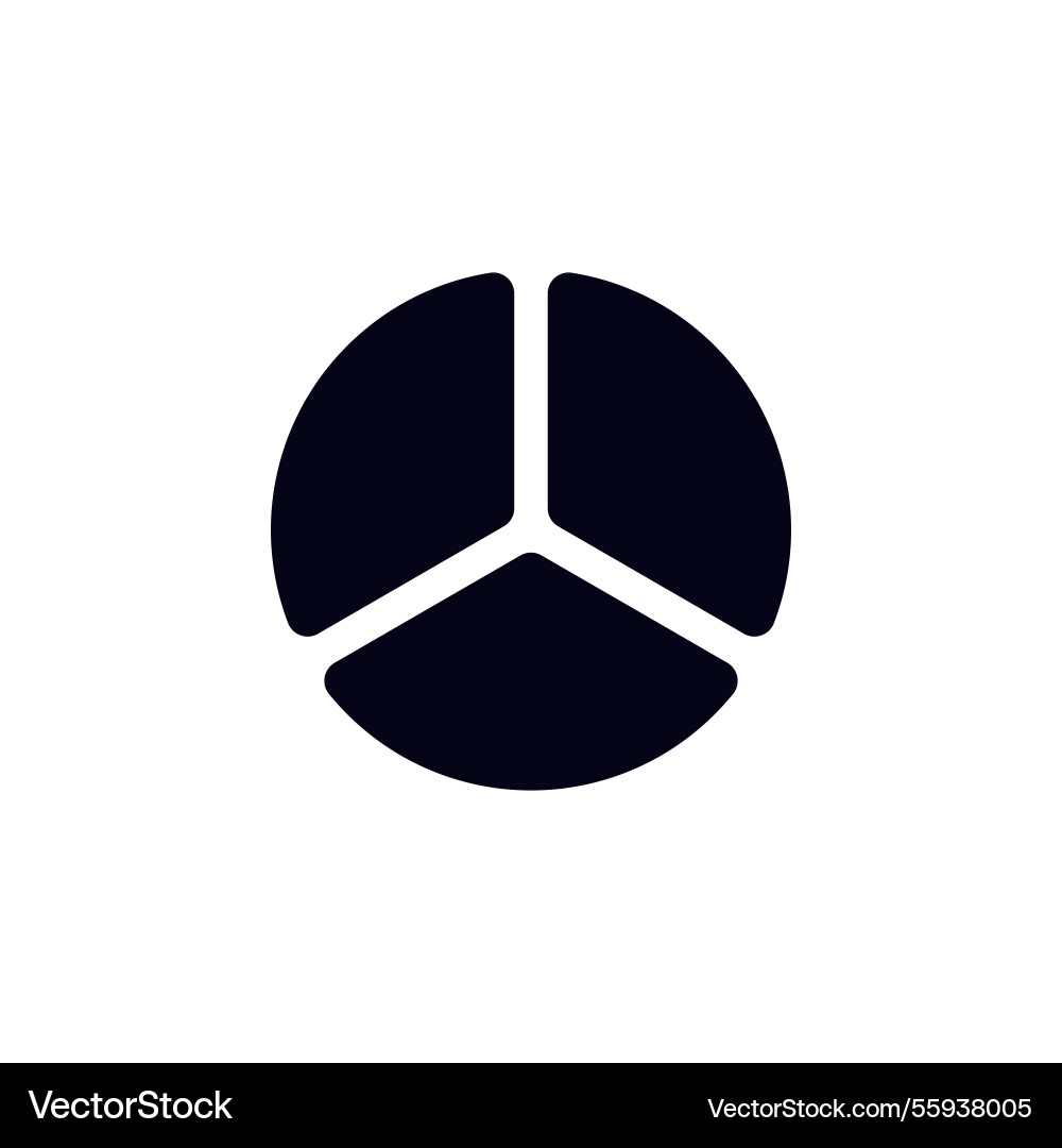 Three equal sections forming a minimalist circular vector image