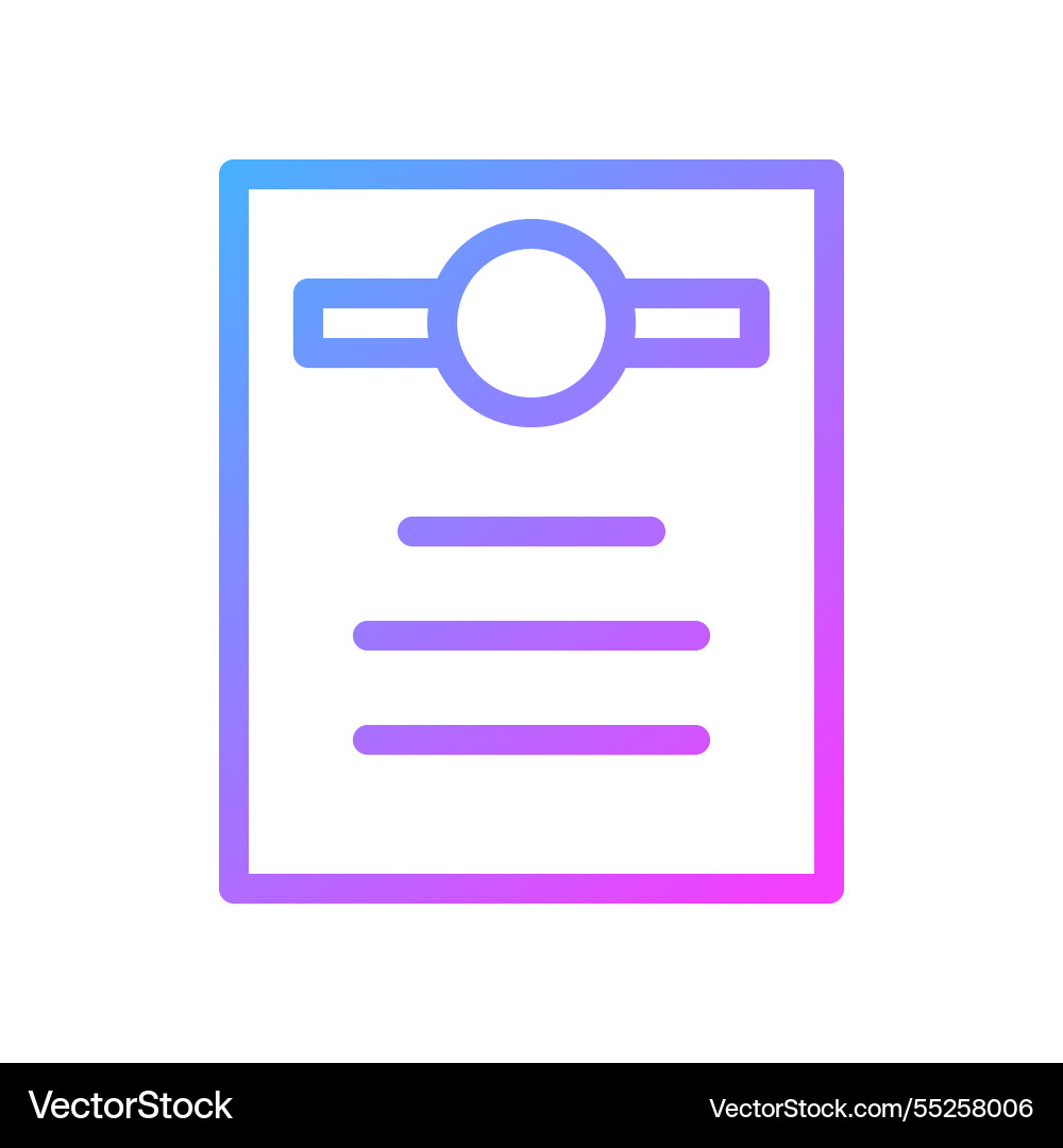 Abstract document icon with gradient color lines vector image