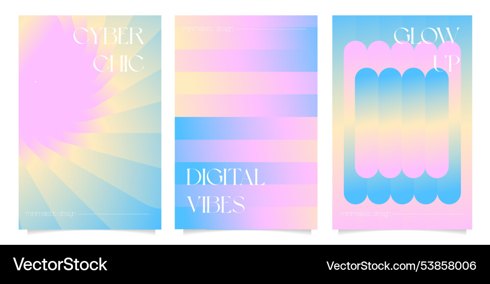 Abstract posters set gradient circles curve Abstract posters set gradient circles curve vector image