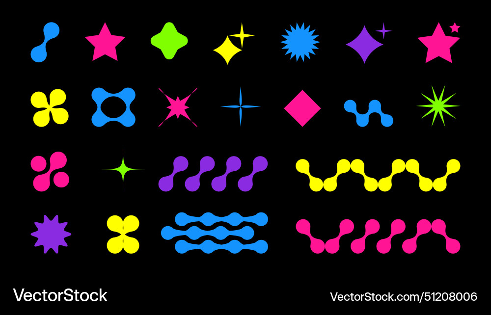Abstract shapes in y2k style brutalist retro Abstract shapes in y2k style brutalist retro vector image