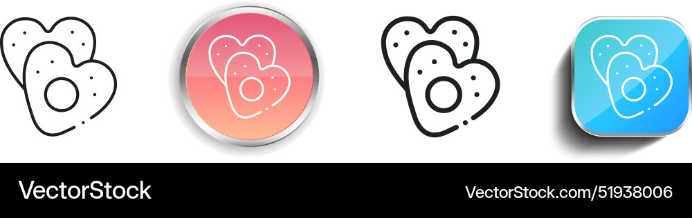 Biscuit icon thin linear regular and button style Biscuit icon thin linear regular and button style Vector Image