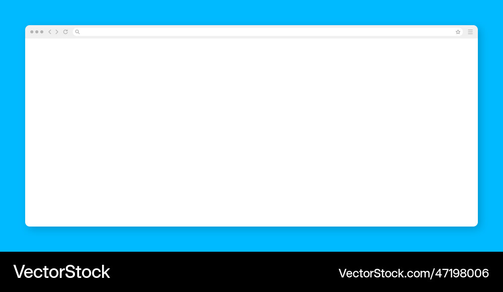 Blank web browser window with toolbar and search Blank web browser window with toolbar and search vector image