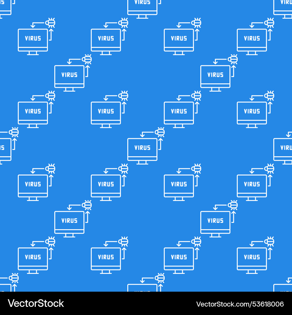 Bug in computer pc viruses seamless pattern Bug in computer pc viruses seamless pattern vector image