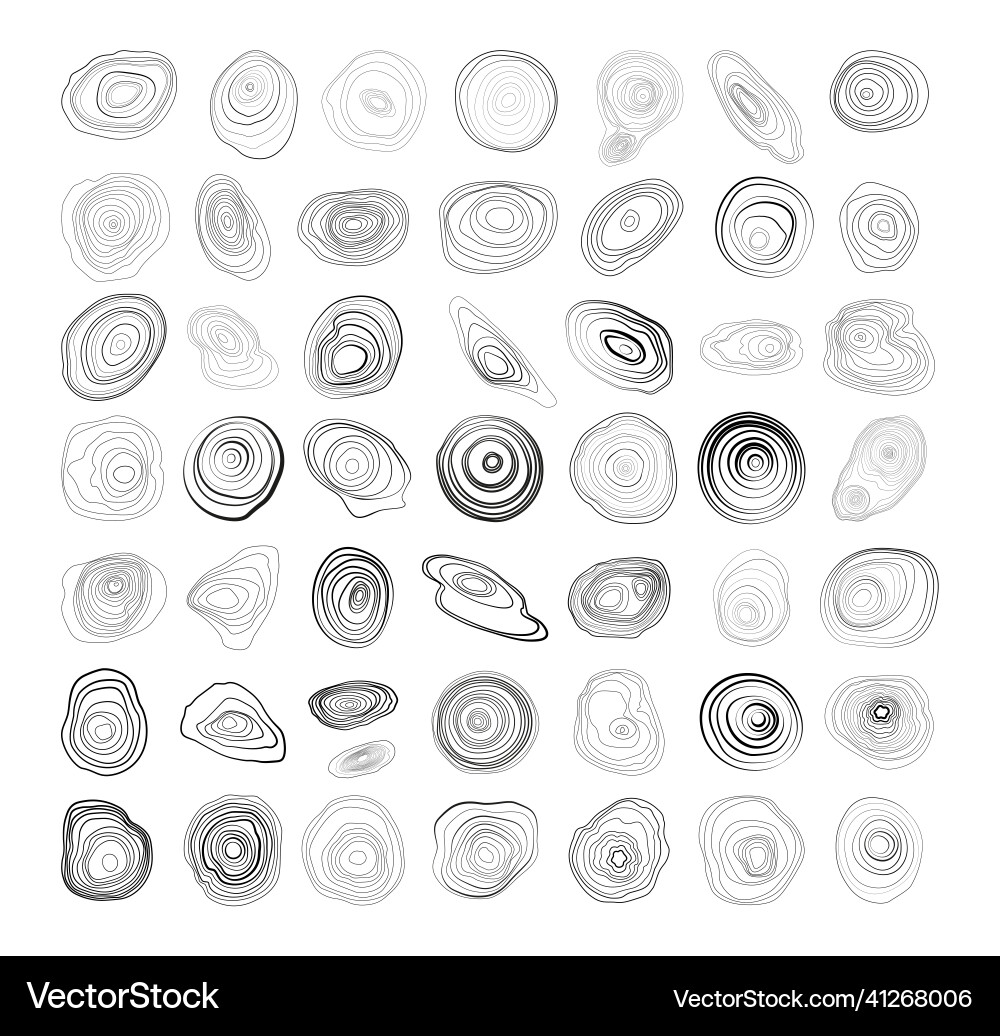 Collection of linear tree patterns Collection of linear tree patterns Vector Image