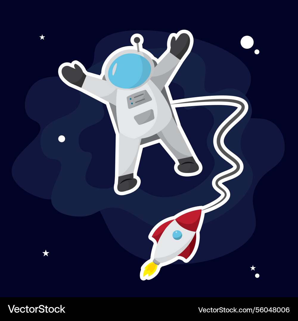Cute astronaut character floating on outer space Cute astronaut character floating on outer space vector image