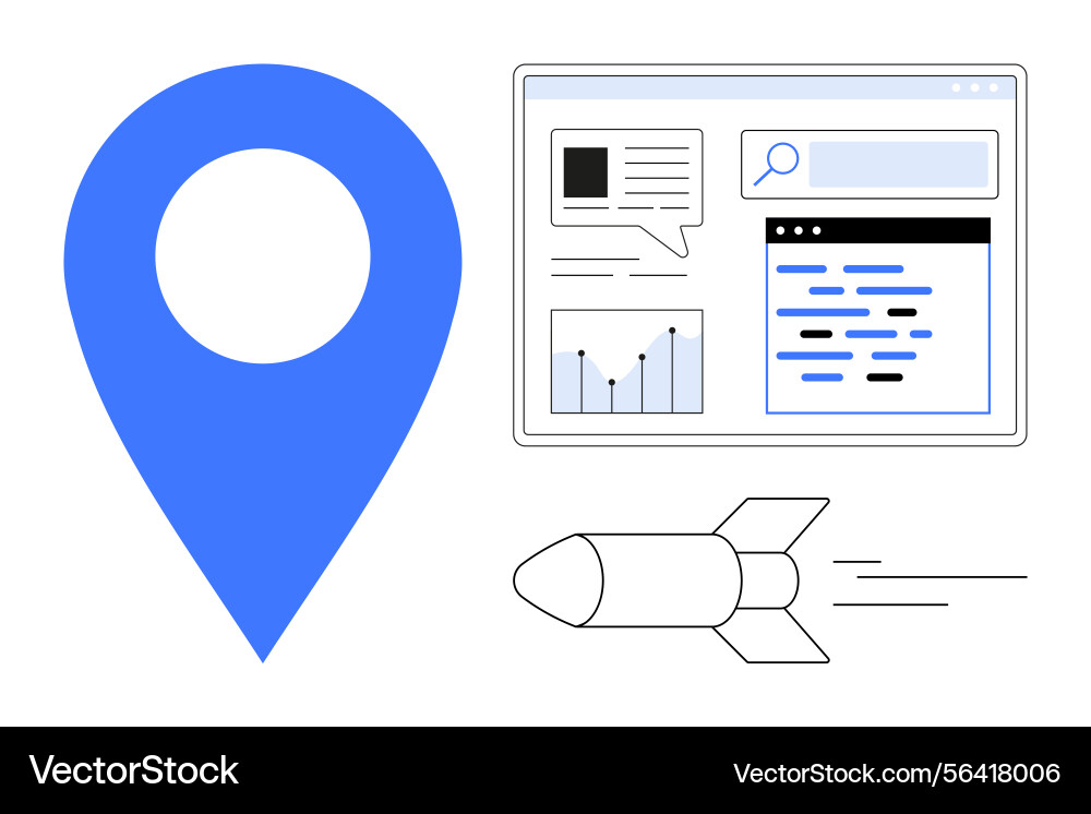 Digital navigation concept with location pin data Digital navigation concept with location pin data vector image