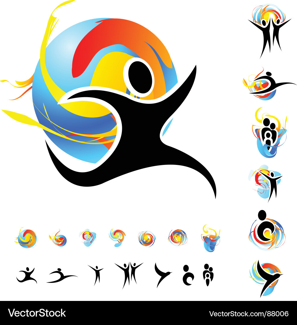 Dynamic Swirls & Silhouettes vector image
