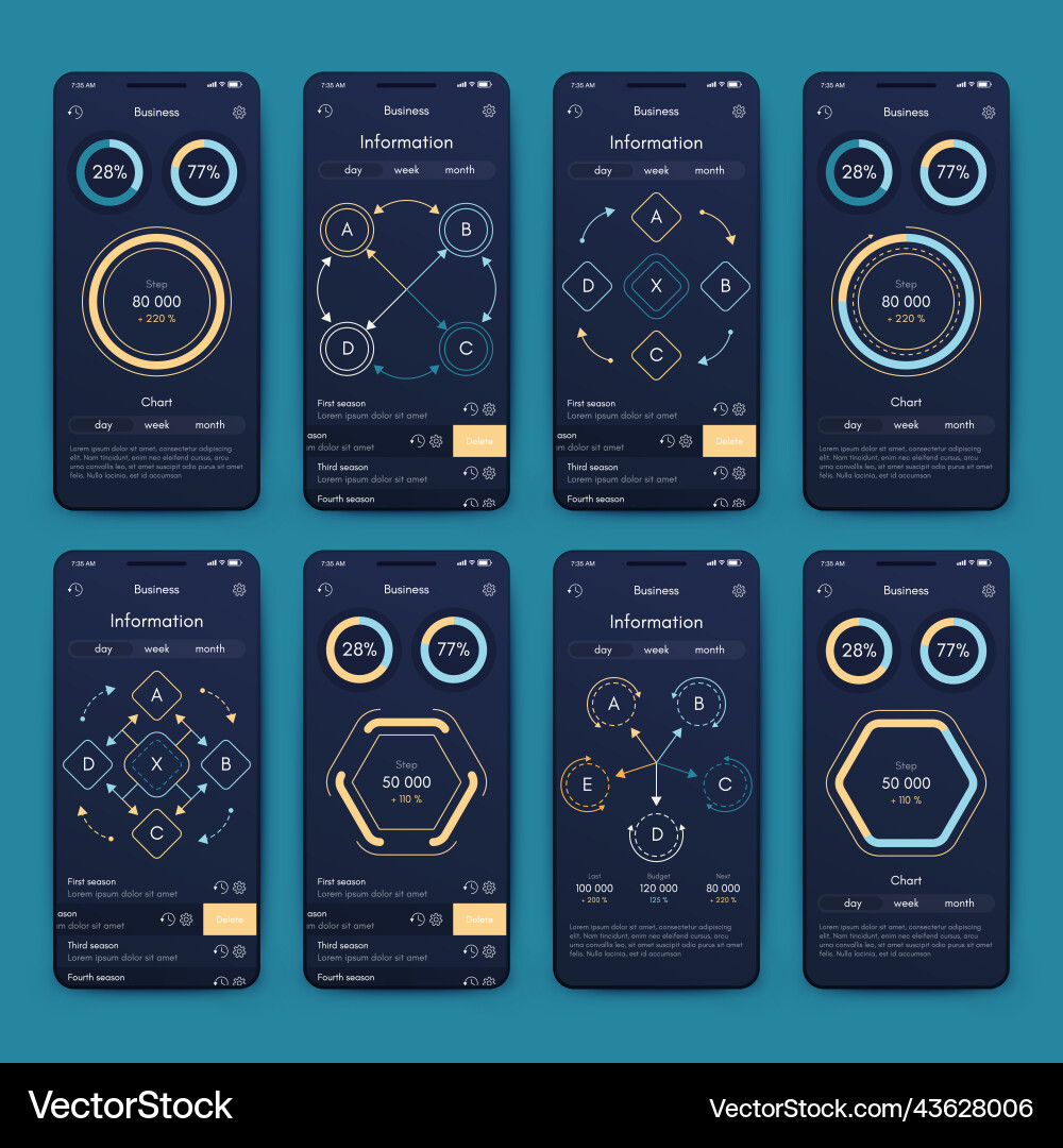 Graphics infographics with mobile phone template Graphics infographics with mobile phone template Vector Image