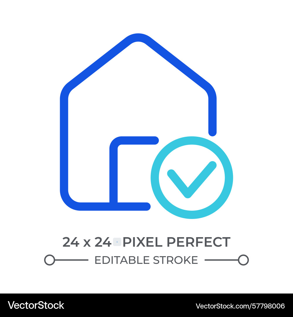 House verification colorful line ui icon Vector Image