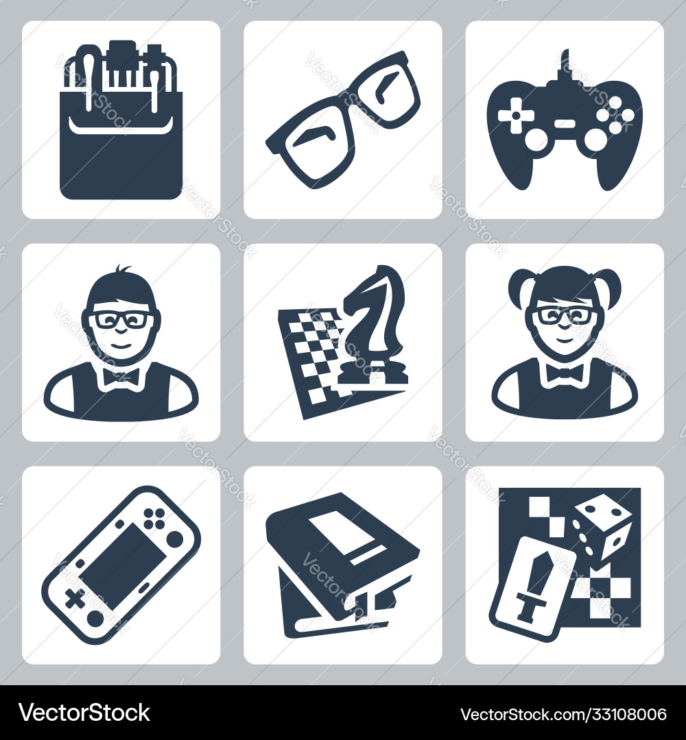 Nerd icons set Vector Image