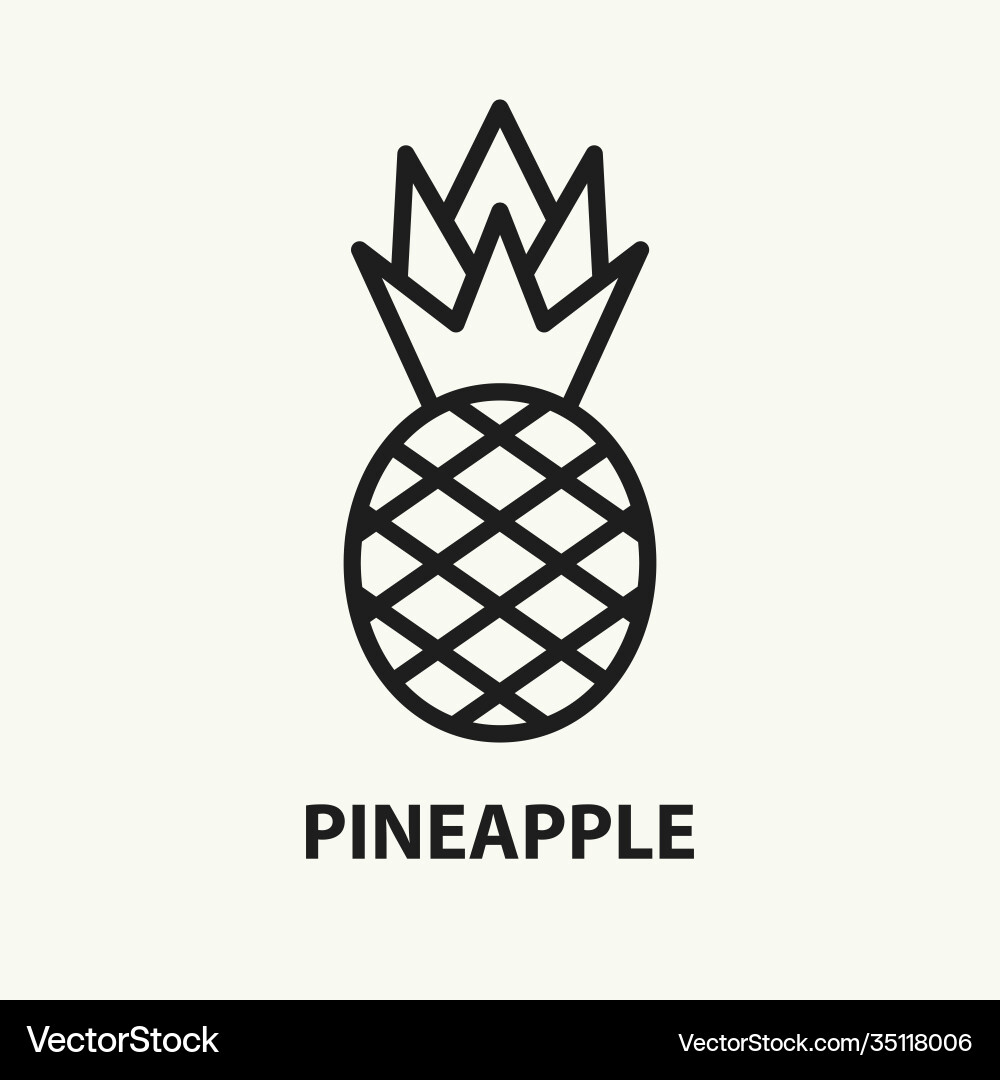 Pineapple with leaf icon fruit symbol Royalty Free Vector