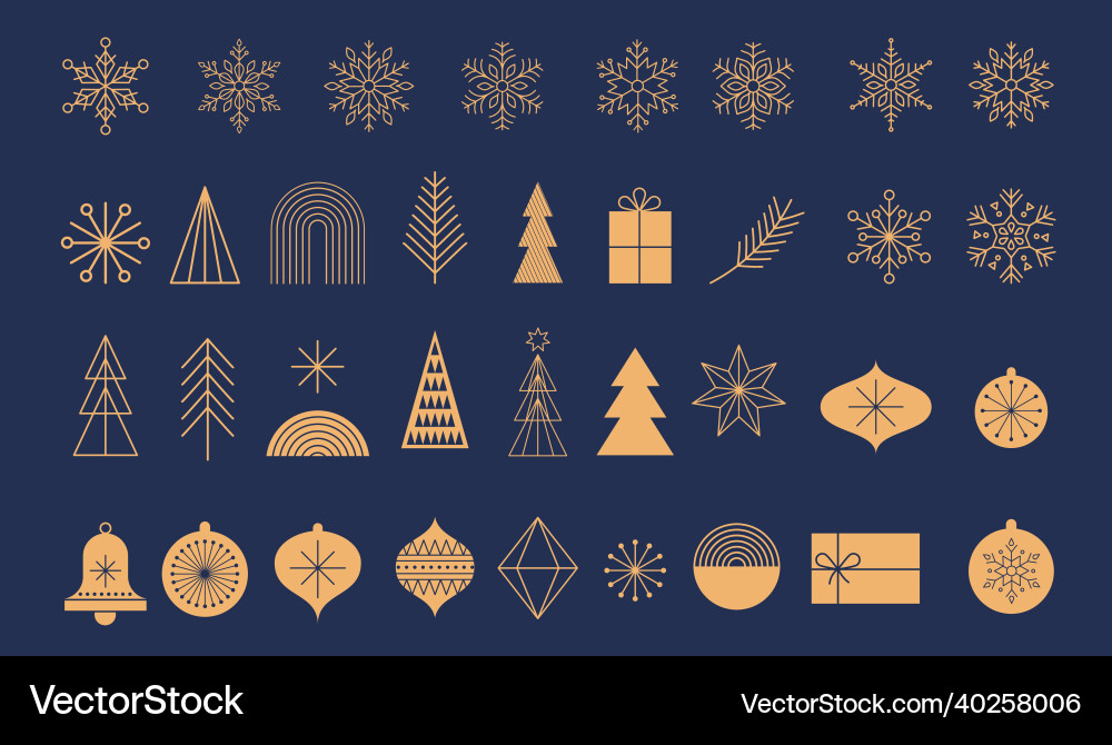 Simple christmas background golden geometric Simple christmas background golden geometric vector image