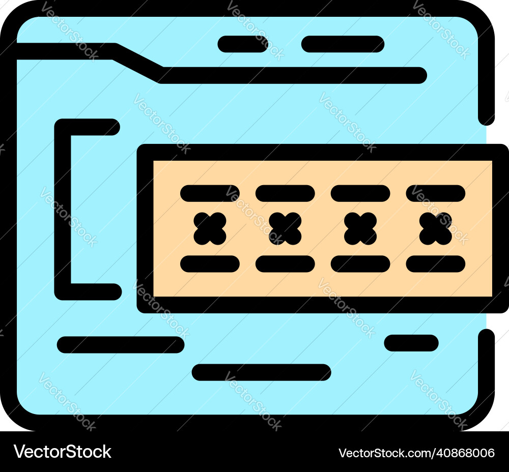 Web password icon color outline Web password icon color outline vector image