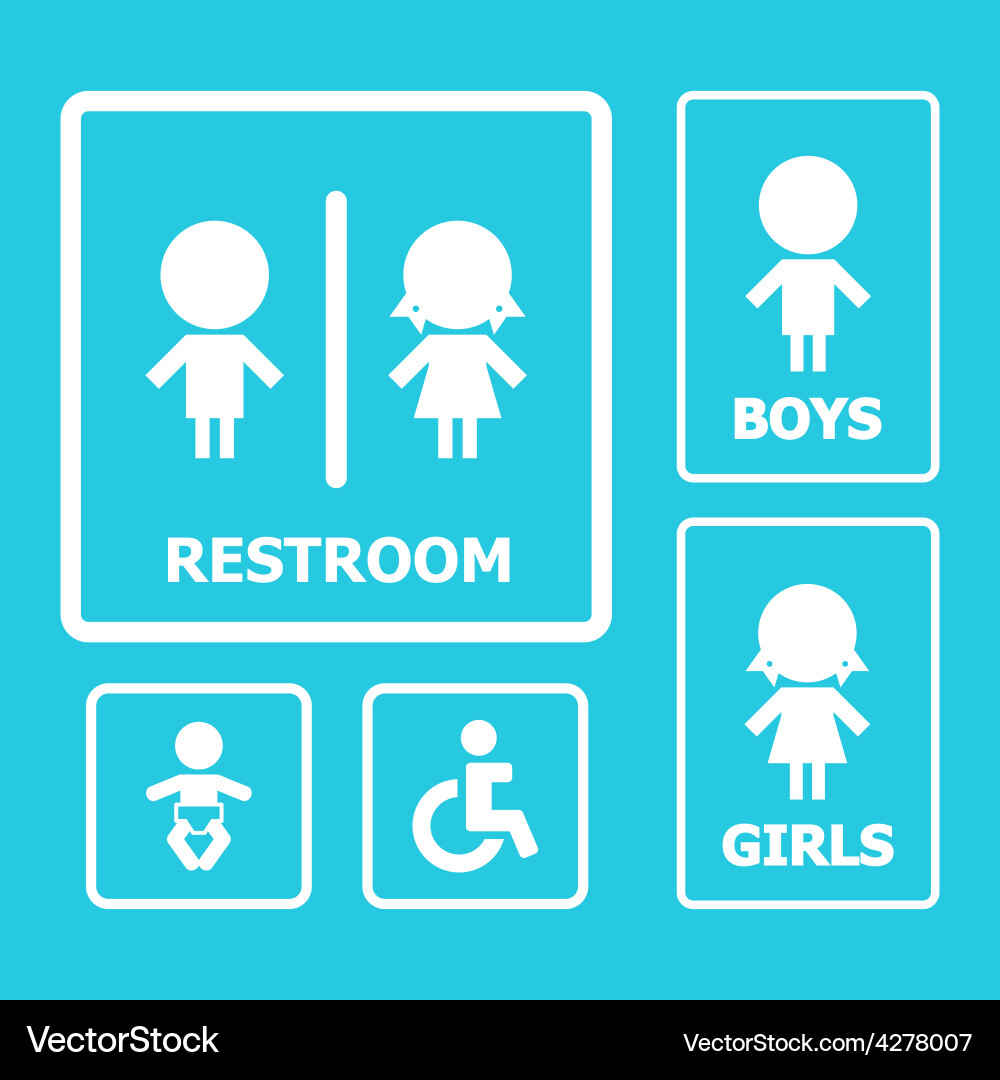 Bathroom Sign Collection – Royalty-Free Vector | VectorStock, image size:1000x1080