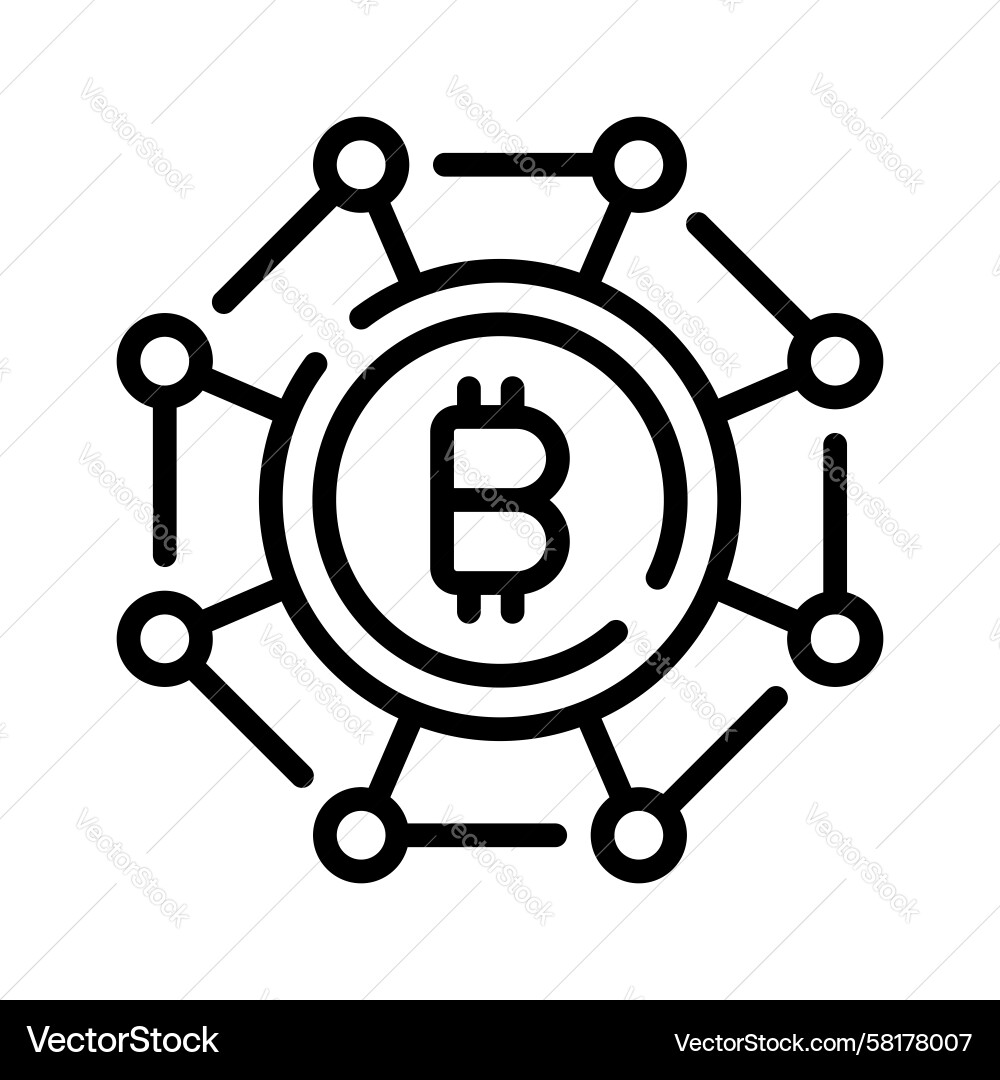 Bitcoin Network Connection Vector Image