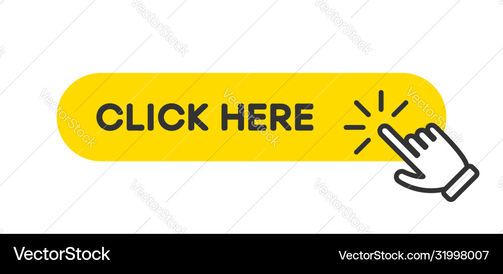 Click Here Button - Hand Pointer vector image