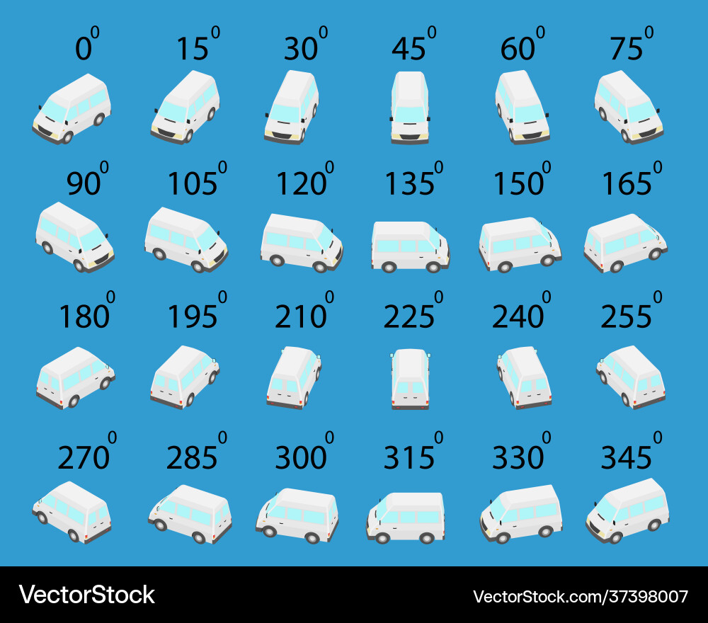 Rotating White Bus Animation Vector Image