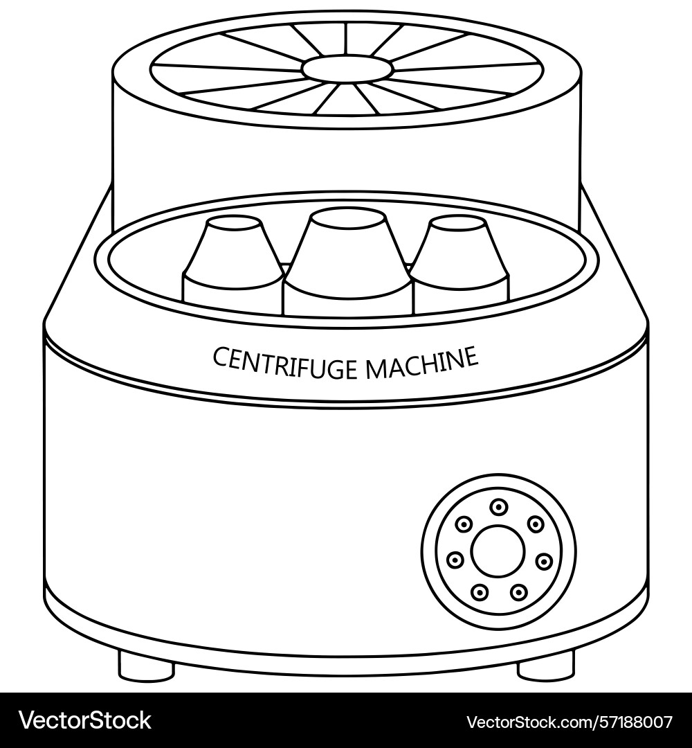 Simple line drawing of a centrifuge machine vector image