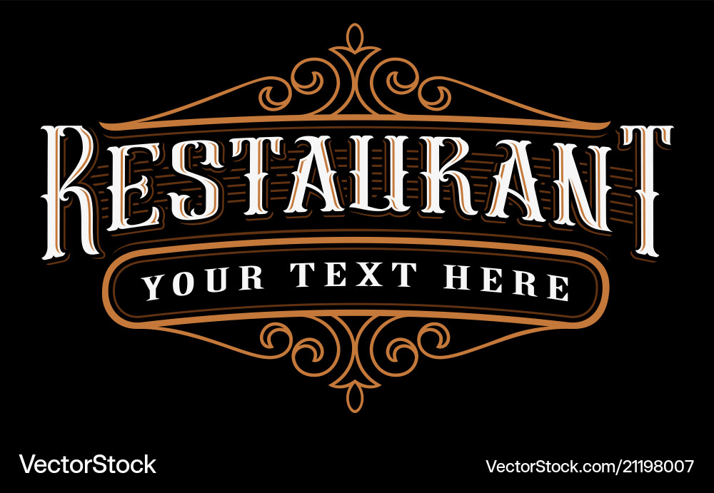Vintage Restaurant Lettering Logo Vector Image
