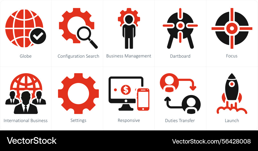 A set of 10 business icons as globe configuration Vector Image