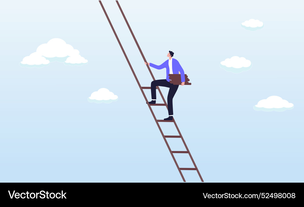 Building the ladder of success developing steps Vector Image
