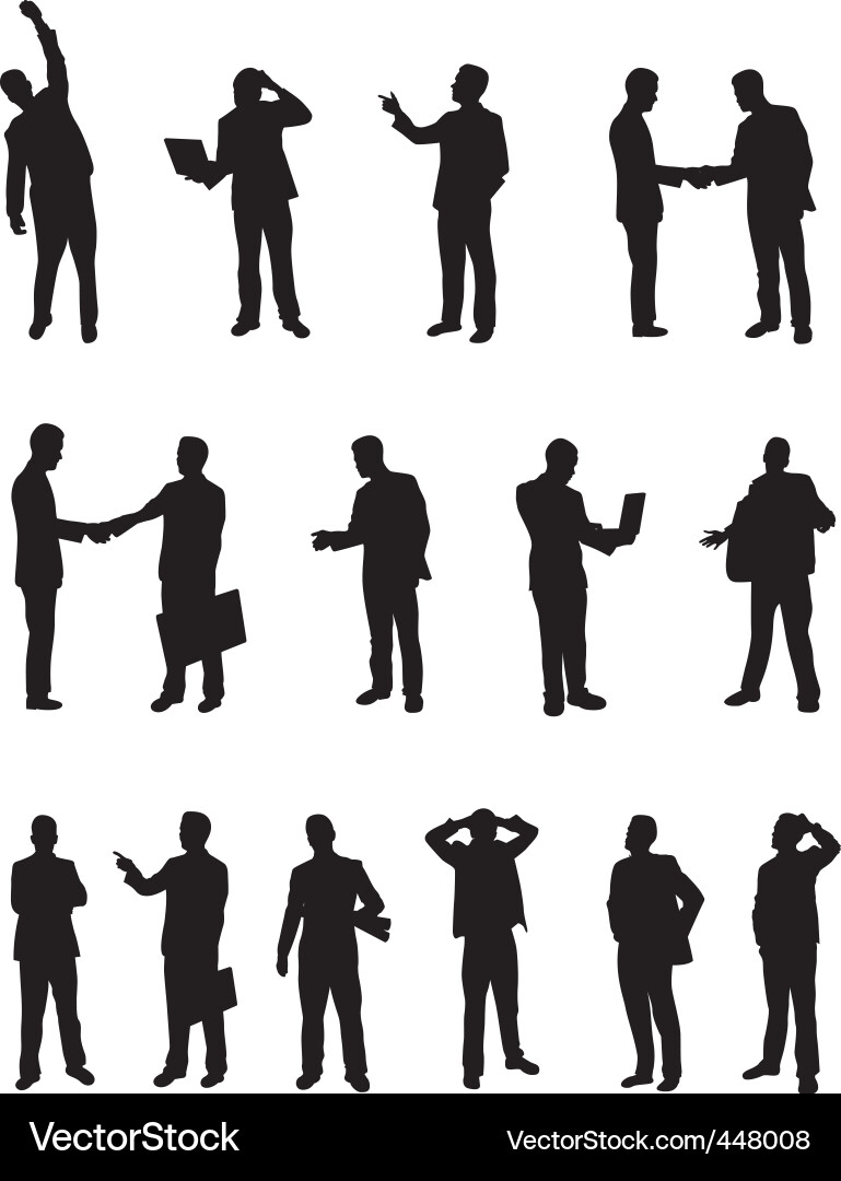 Business People Silhouettes vector image