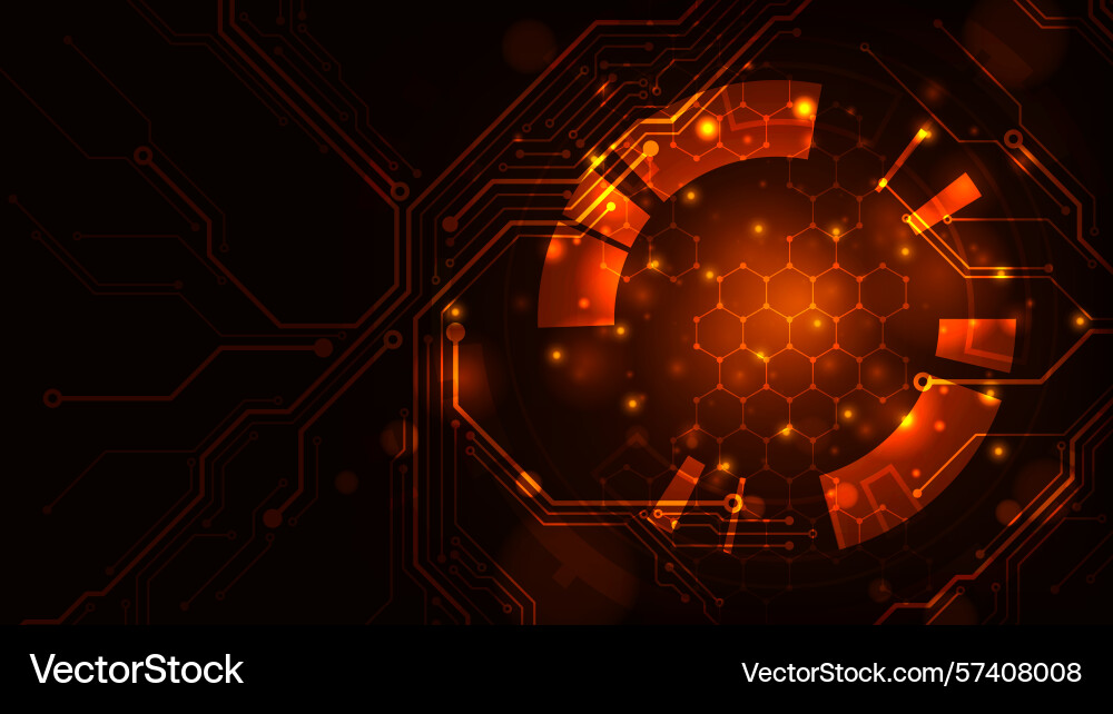 Digital technology with line hexagon concept Vector Image