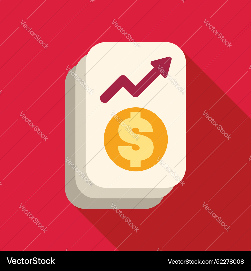 Dollar sign increasing on a document representing Dollar sign increasing on a document representing vector image