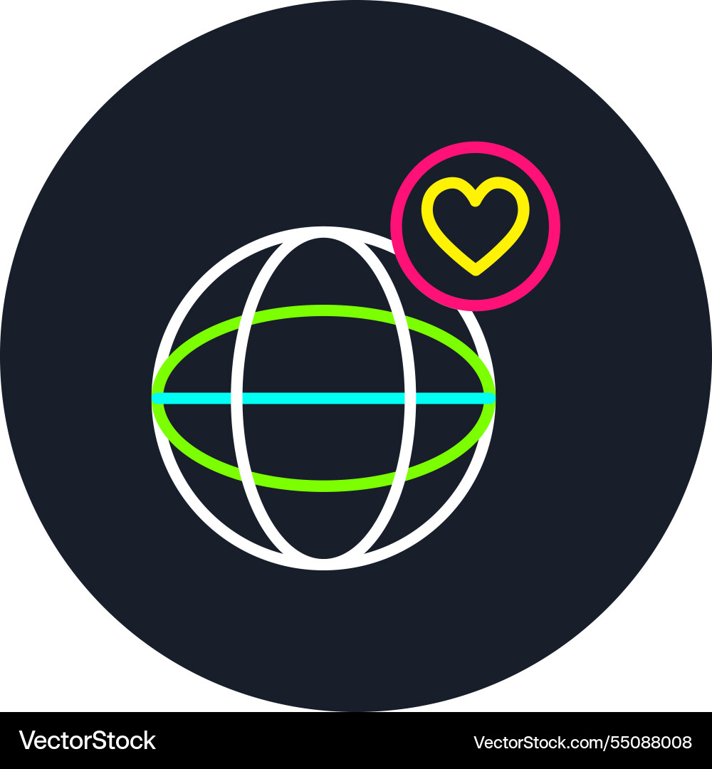 Globe line multi color icon Vector Image