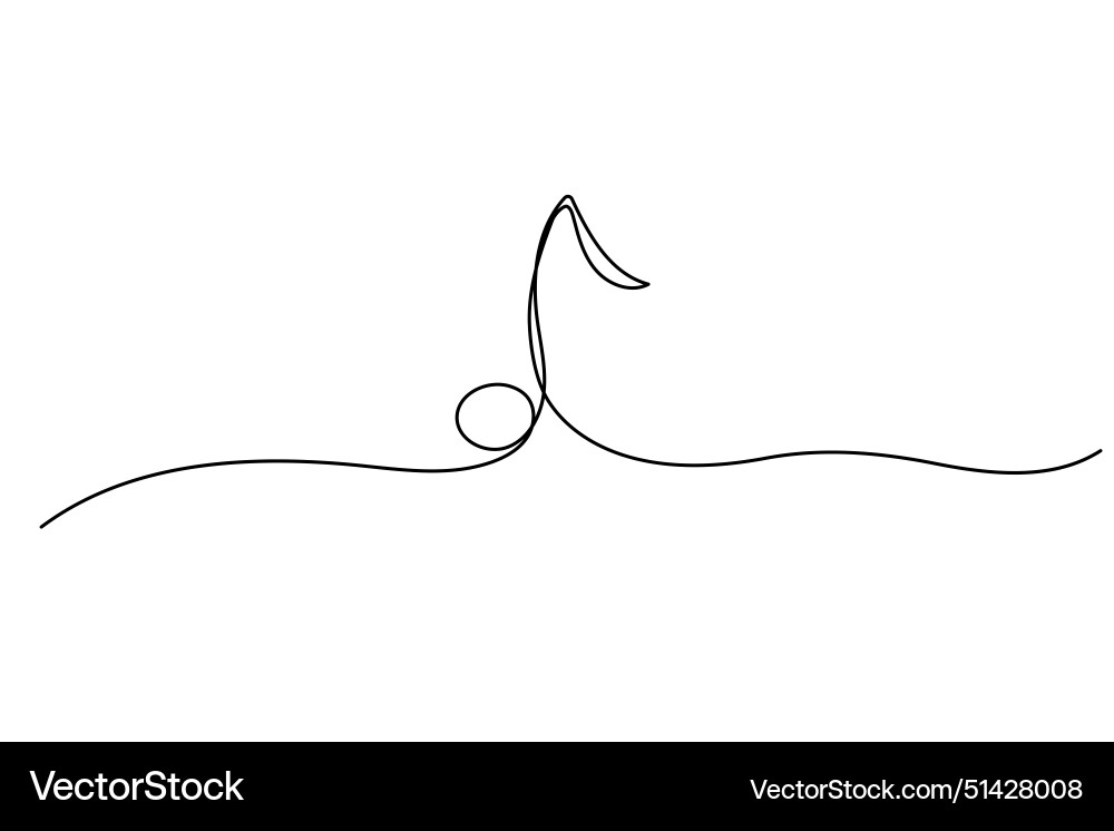 One line single note outline continuous Vector Image