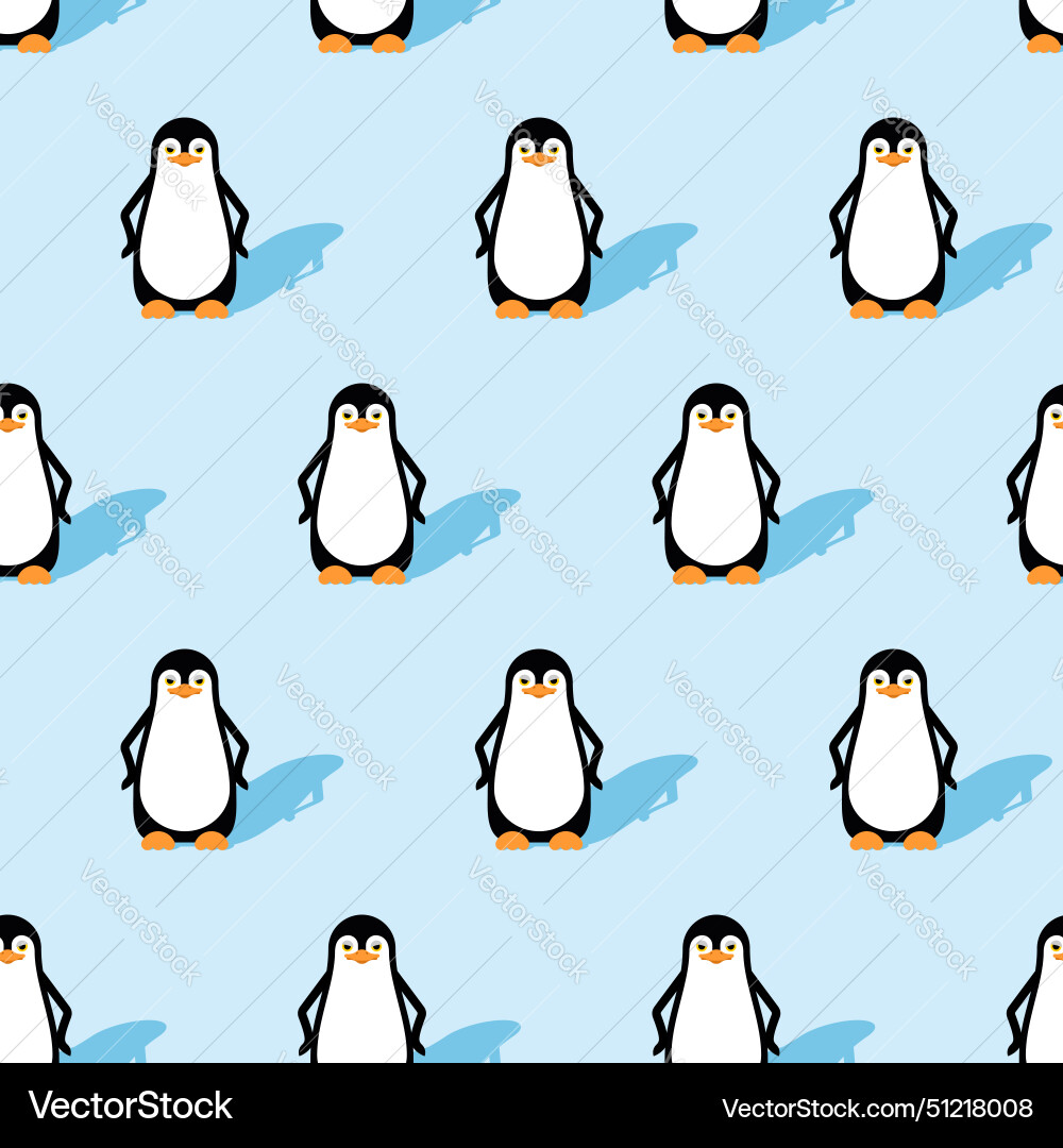 Penguin pattern seamless flightless seabird Penguin pattern seamless flightless seabird vector image