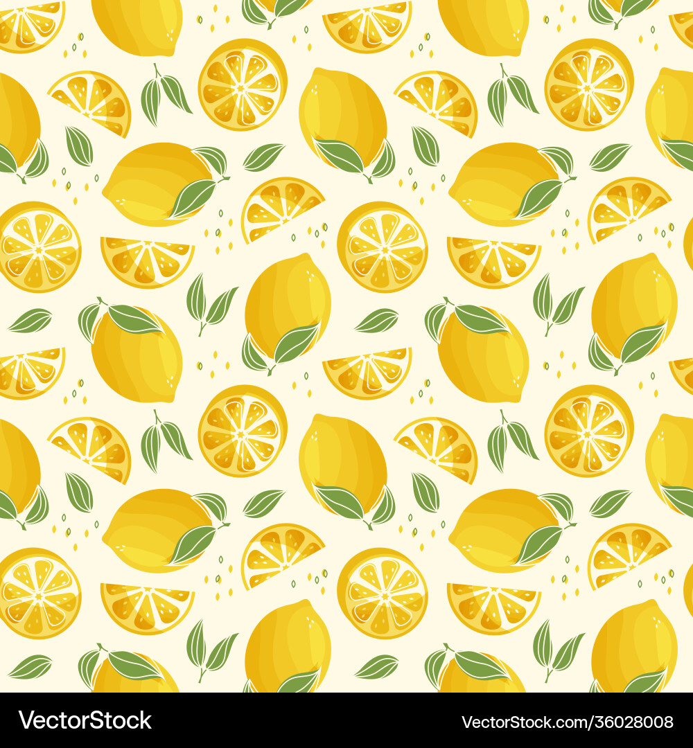 Seamless pattern with lemons background Seamless pattern with lemons background vector image