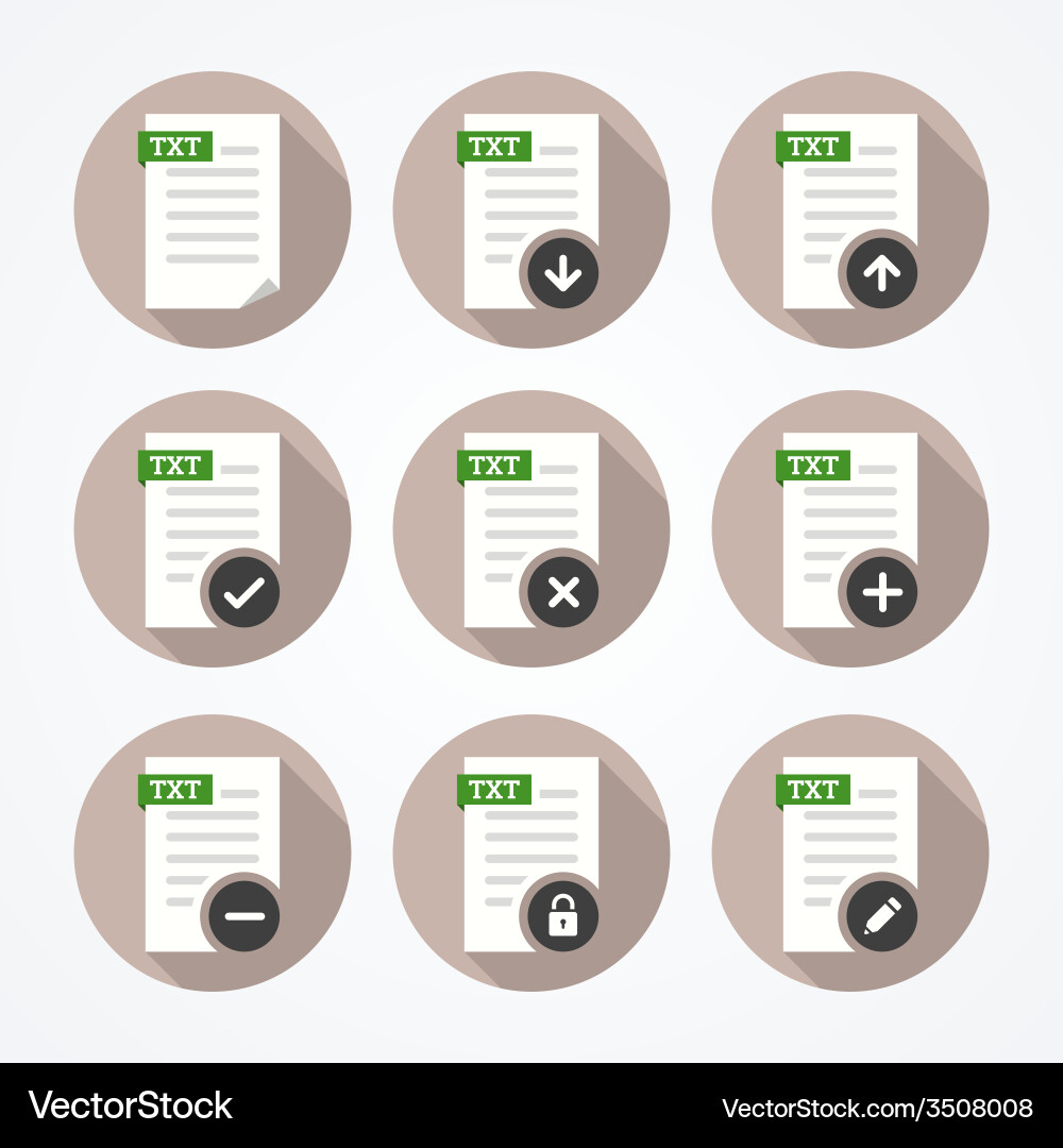 Set of icons for text files Vector Image
