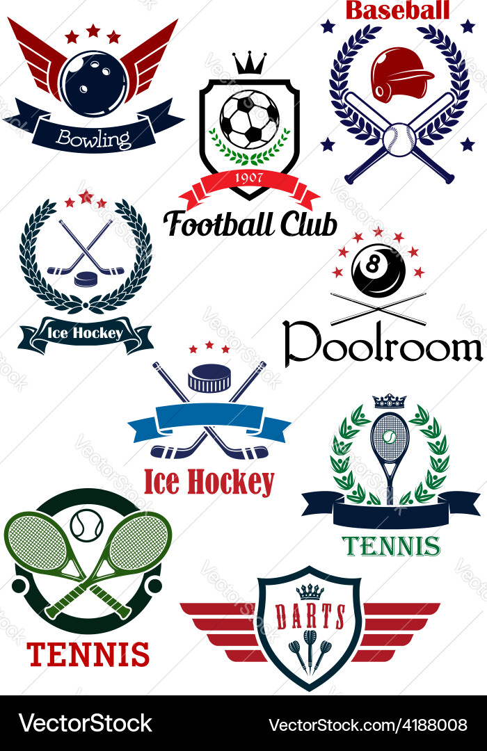 Sports Banners & Logos Collection vector image