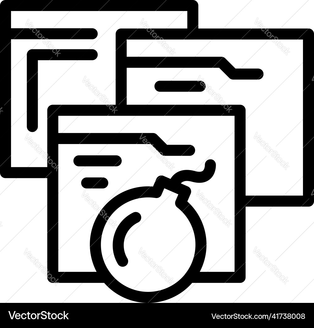 Web safety icon outline data secure Web safety icon outline data secure vector image