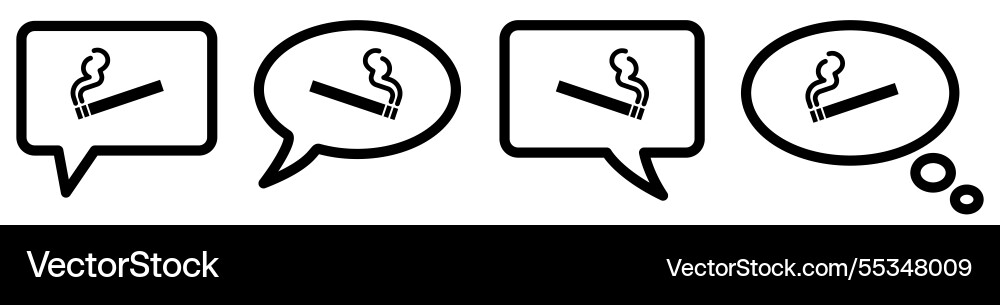 Cigarette icon in speech bubble different version Cigarette icon in speech bubble different version vector image