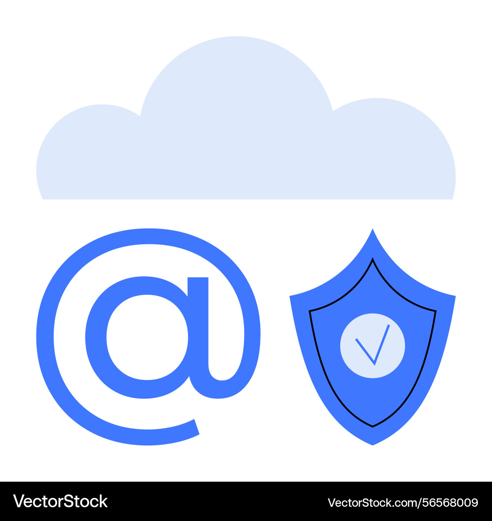 Cloud computing with email security and data Cloud computing with email security and data vector image