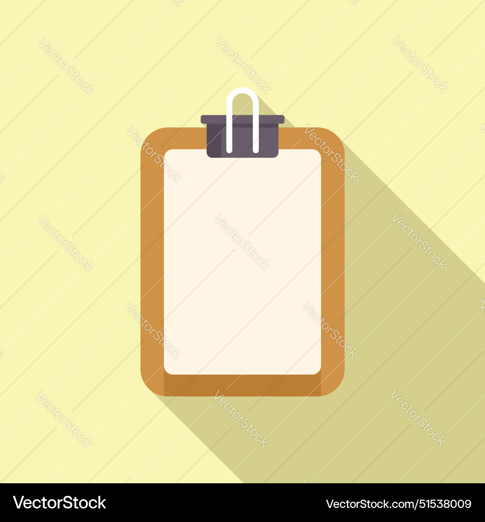Flat design clipboard icon with shadow Vector Image