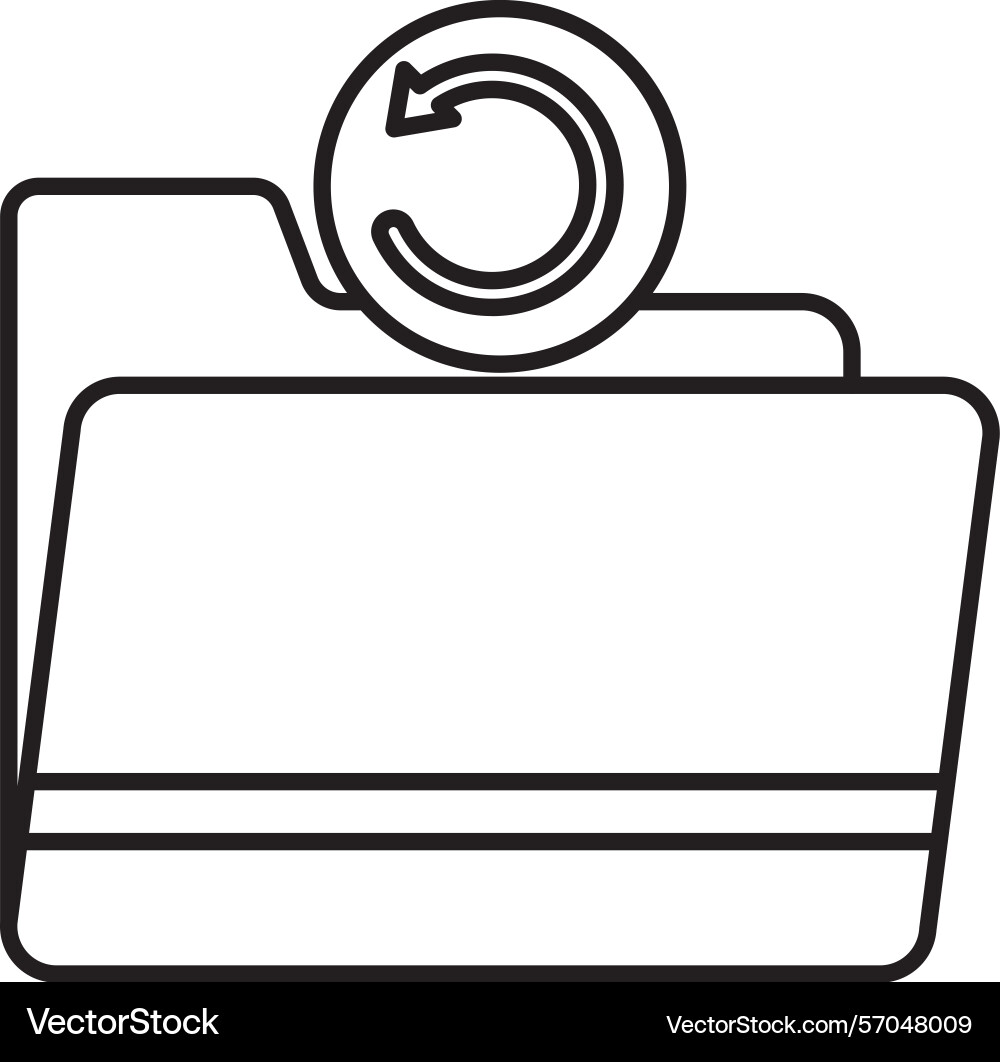 Folder backup line icon design Vector Image