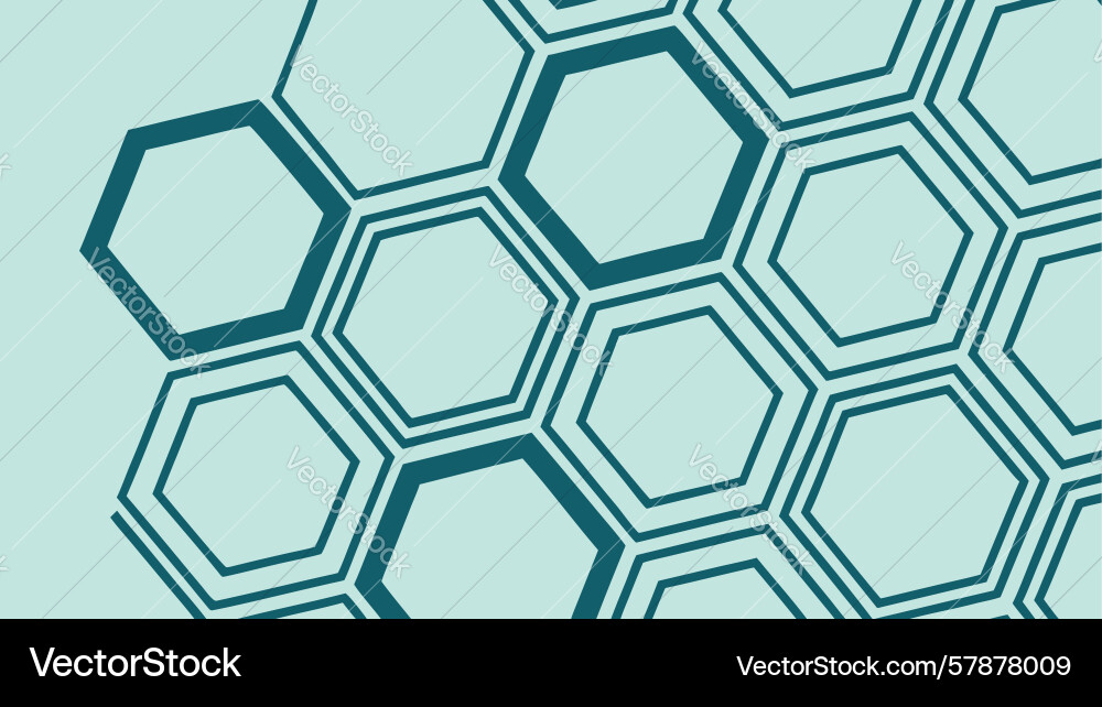 Geometric hexagonal grid pattern in blue hues vector image